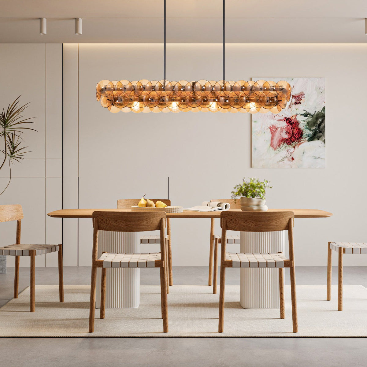 Rectangular Linear Chandelier — Chandelier | Maison Monashee — view 2