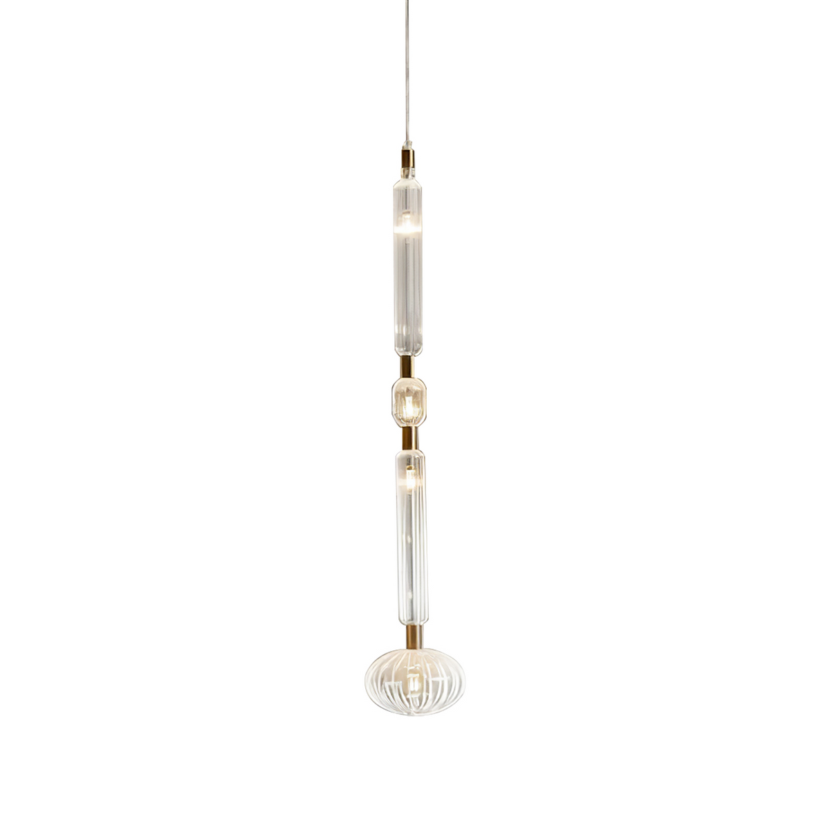 Gold Cylinder Pendant Light — Pendant Light | Maison Monashee — view 75