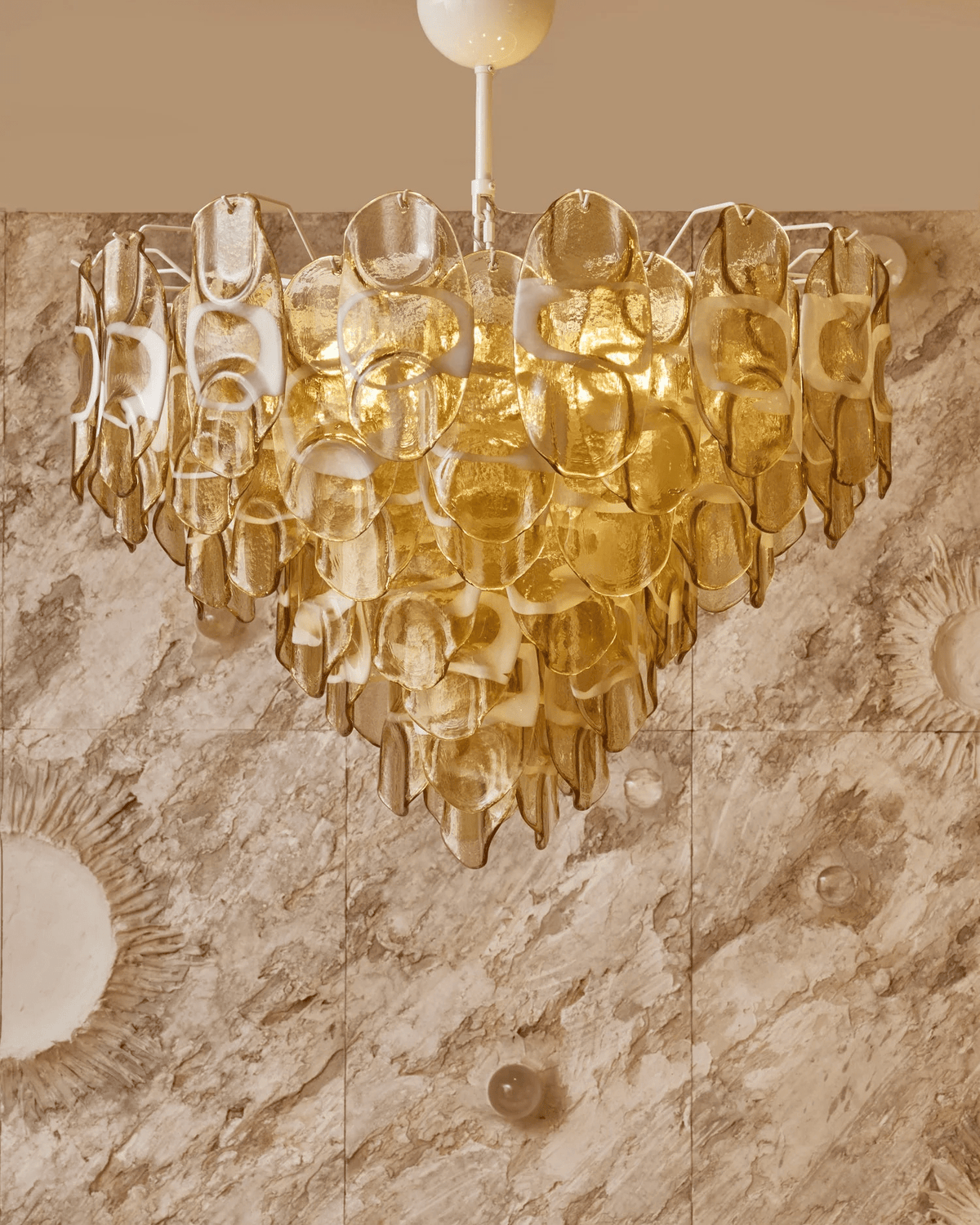 Yellow Glass Chandelier — Chandelier | Maison Monashee — view 15