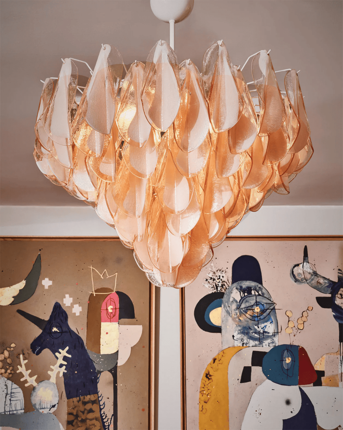 Yellow Glass Chandelier — Chandelier | Maison Monashee — view 12