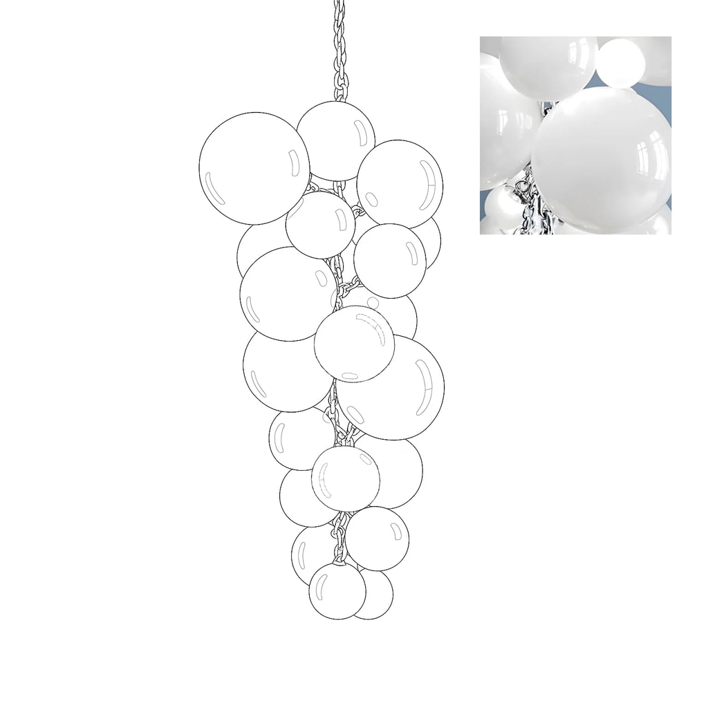 Glass Orb Chandelier — Chandelier | Maison Monashee — view 34