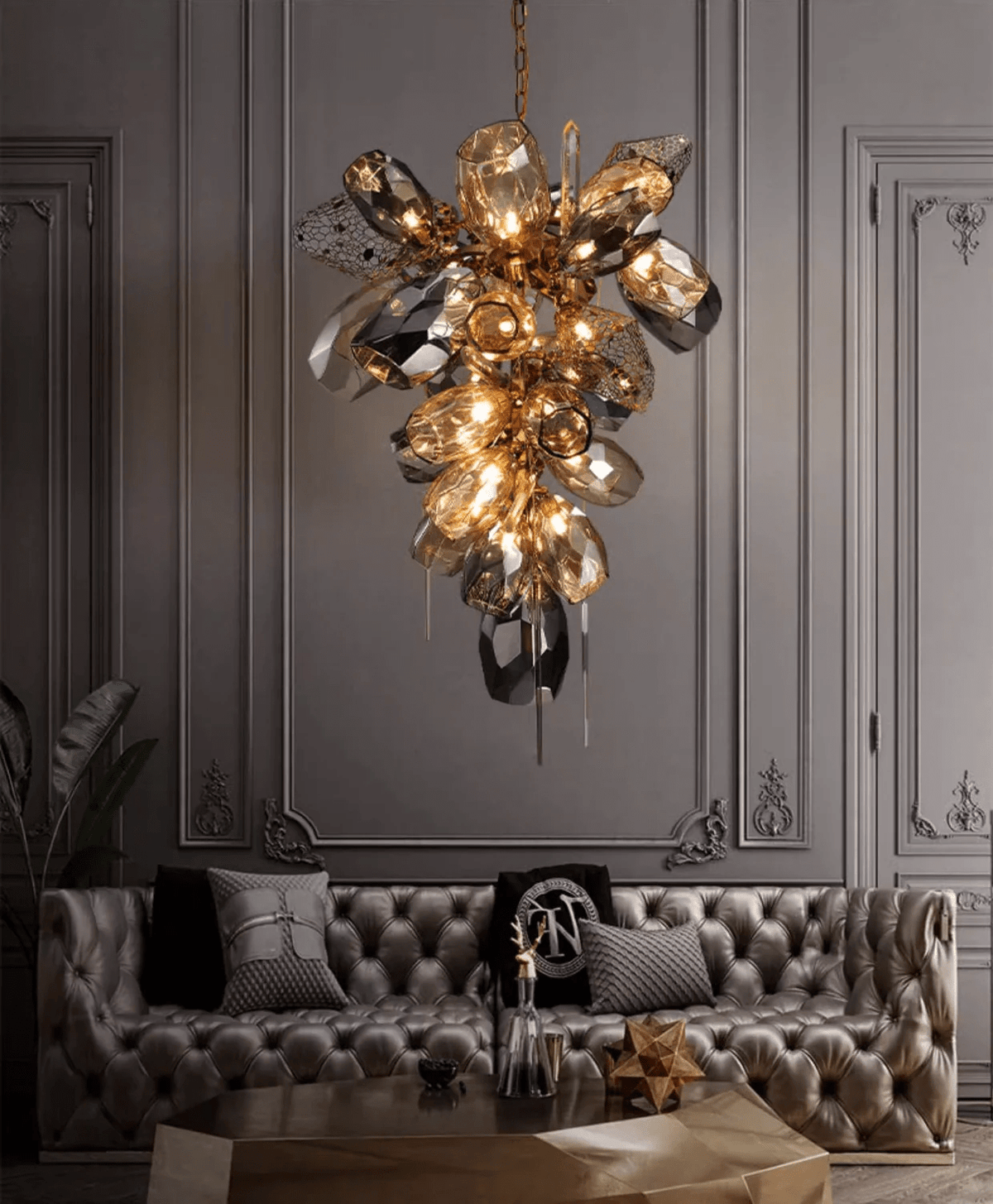Glass Cluster Chandelier — Chandelier | Maison Monashee — view 3