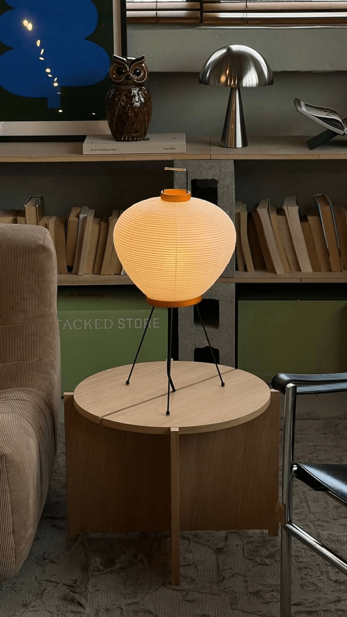 Japanese Rice Paper Table Lamp — Table Lamp | Maison Monashee — view 3