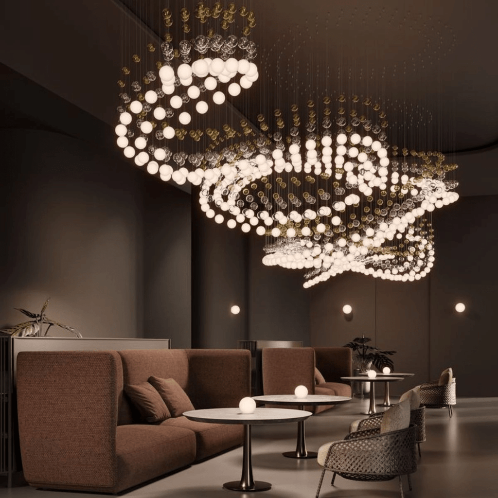 Modern Crystal Ball Chandelier — Chandelier | Maison Monashee — view 2