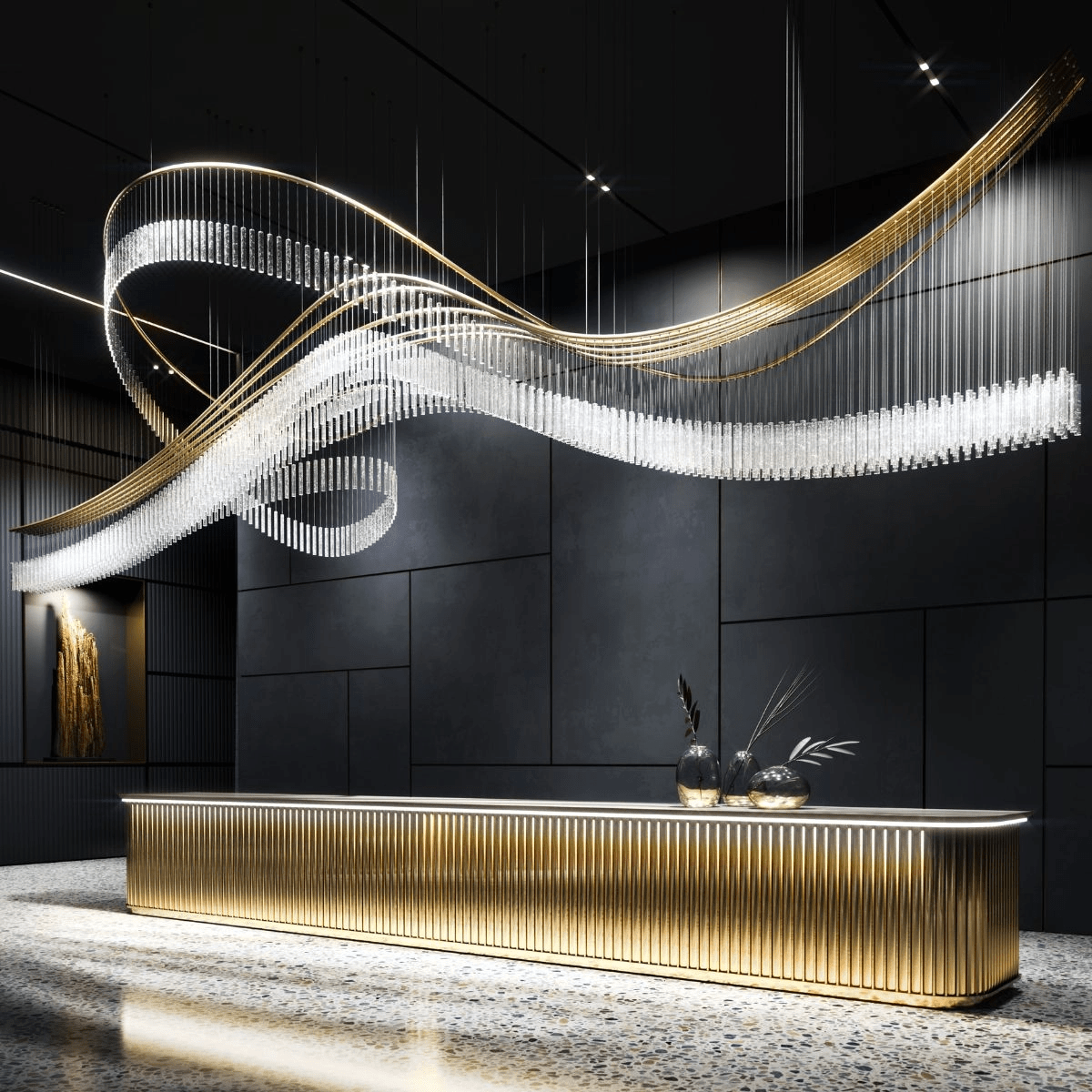 Cascading Crystal Chandelier — Chandelier | Maison Monashee — view 5