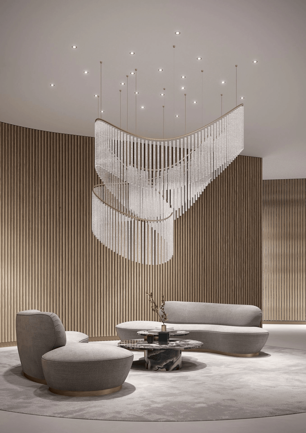 Cascading Crystal Chandelier — Chandelier | Maison Monashee — view 17