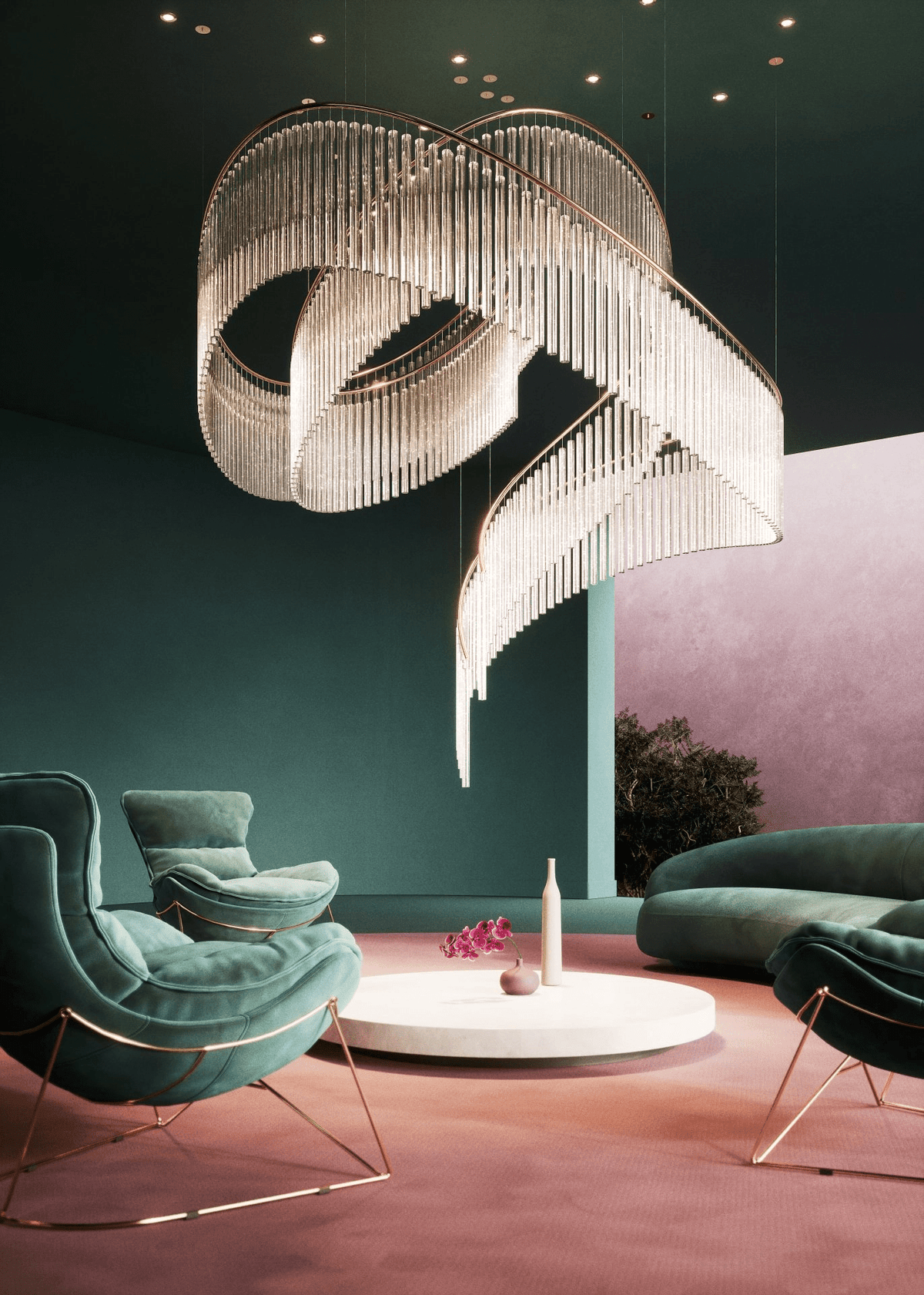 Cascading Crystal Chandelier — Chandelier | Maison Monashee — view 26