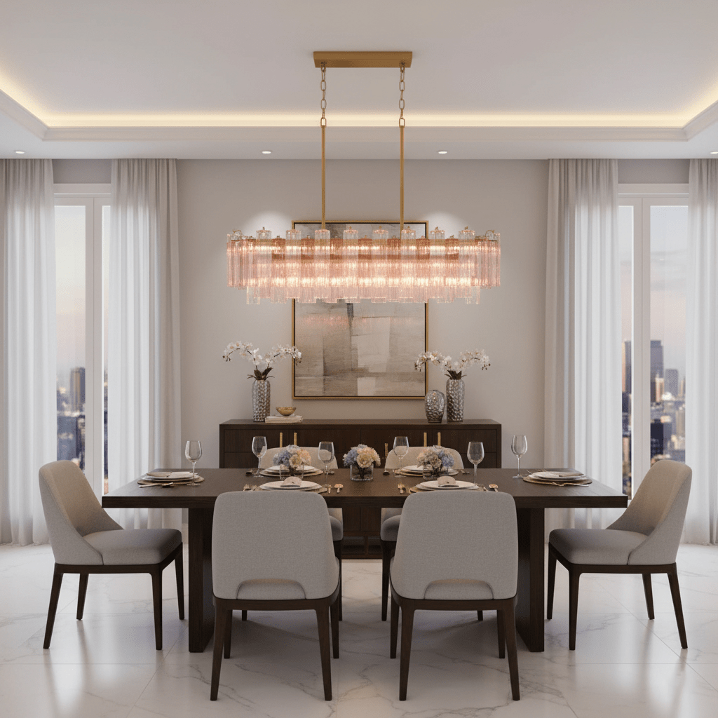 Linear Glass Chandelier — Chandelier | Maison Monashee — view 11