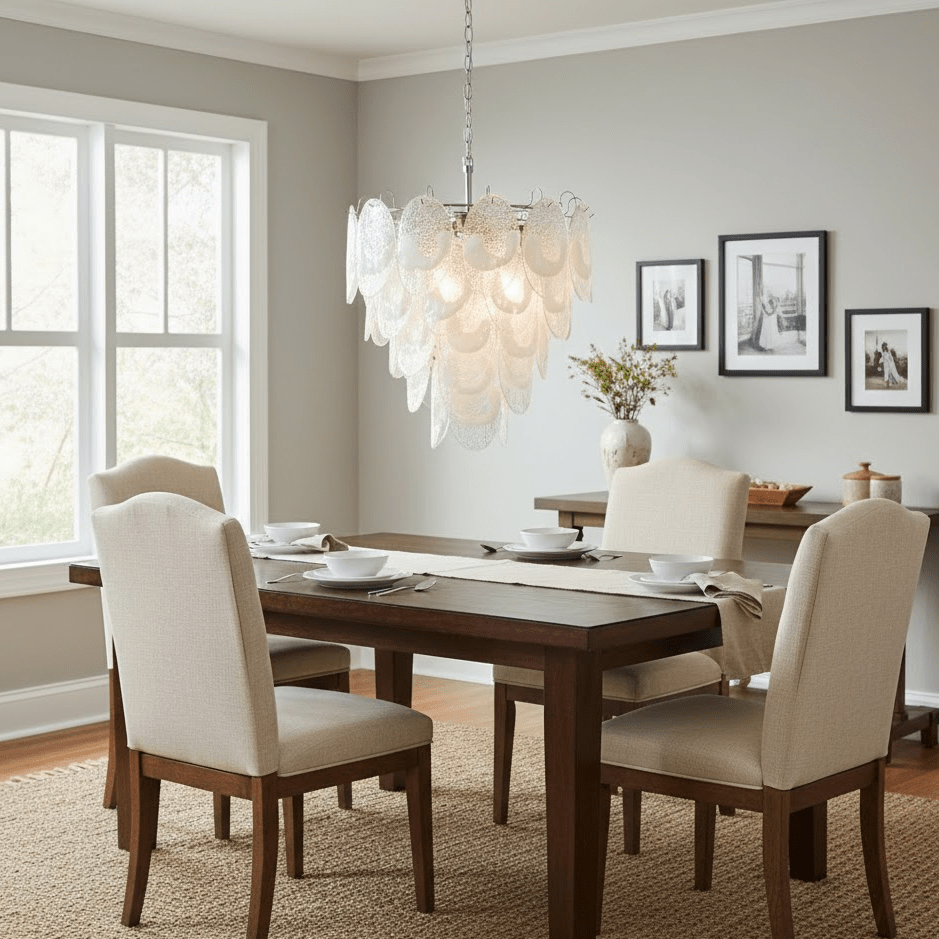 Brushed Nickel Dining Room Chandelier — Chandelier | Maison Monashee — view 5