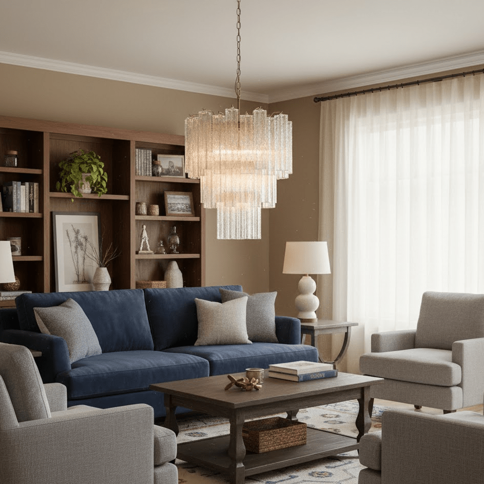 Nickel Dining Room Chandelier — Chandelier | Maison Monashee — view 2