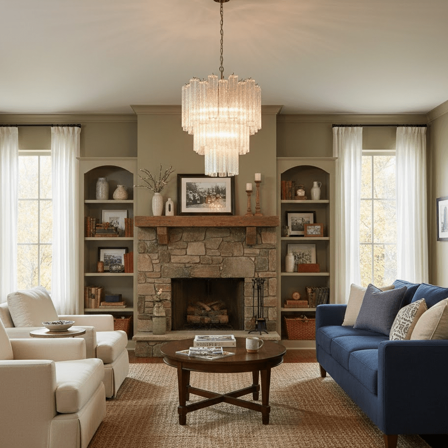Nickel Dining Room Chandelier — Chandelier | Maison Monashee — view 4