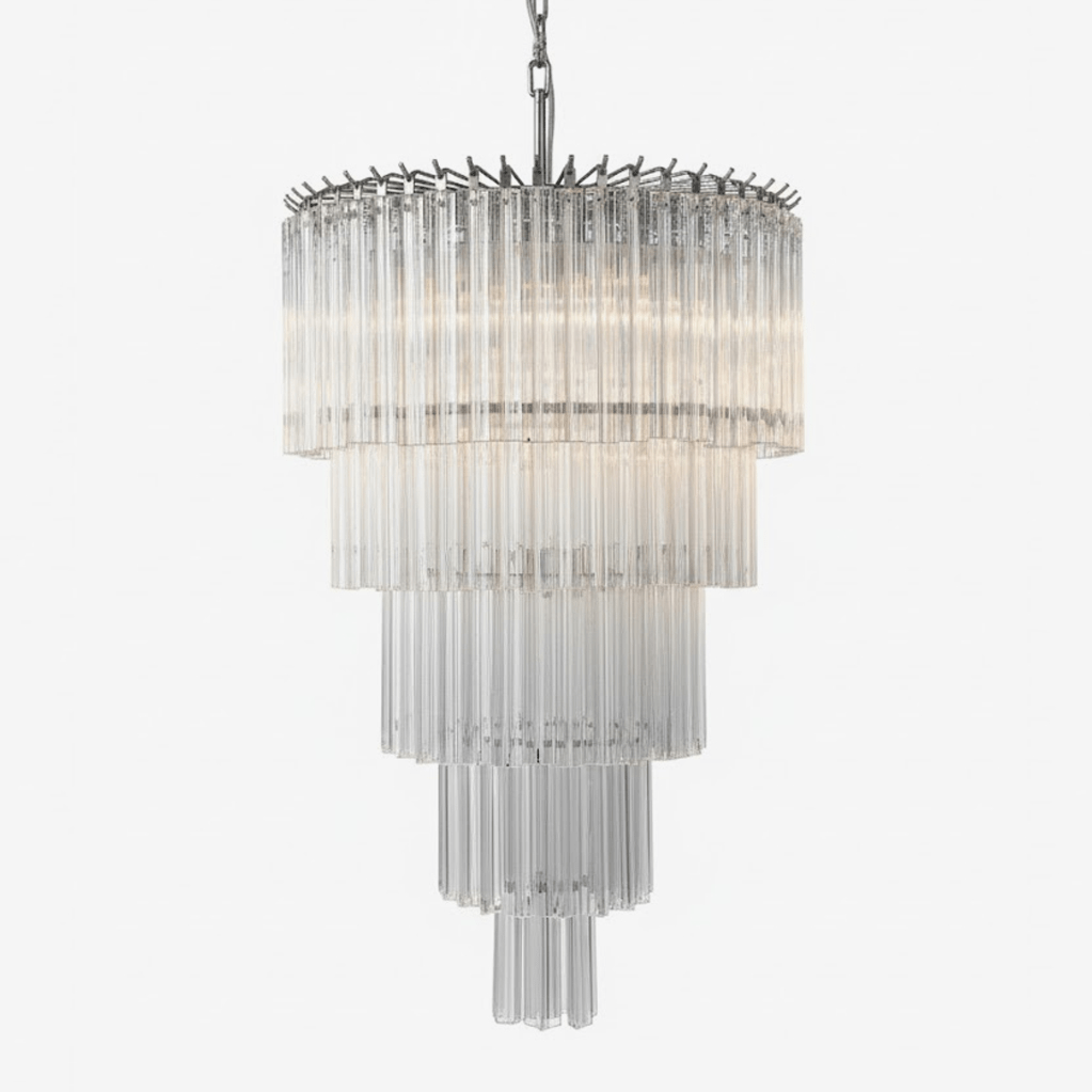 Polished Nickel Chandelier Dining Room — Chandelier | Maison Monashee — view 7