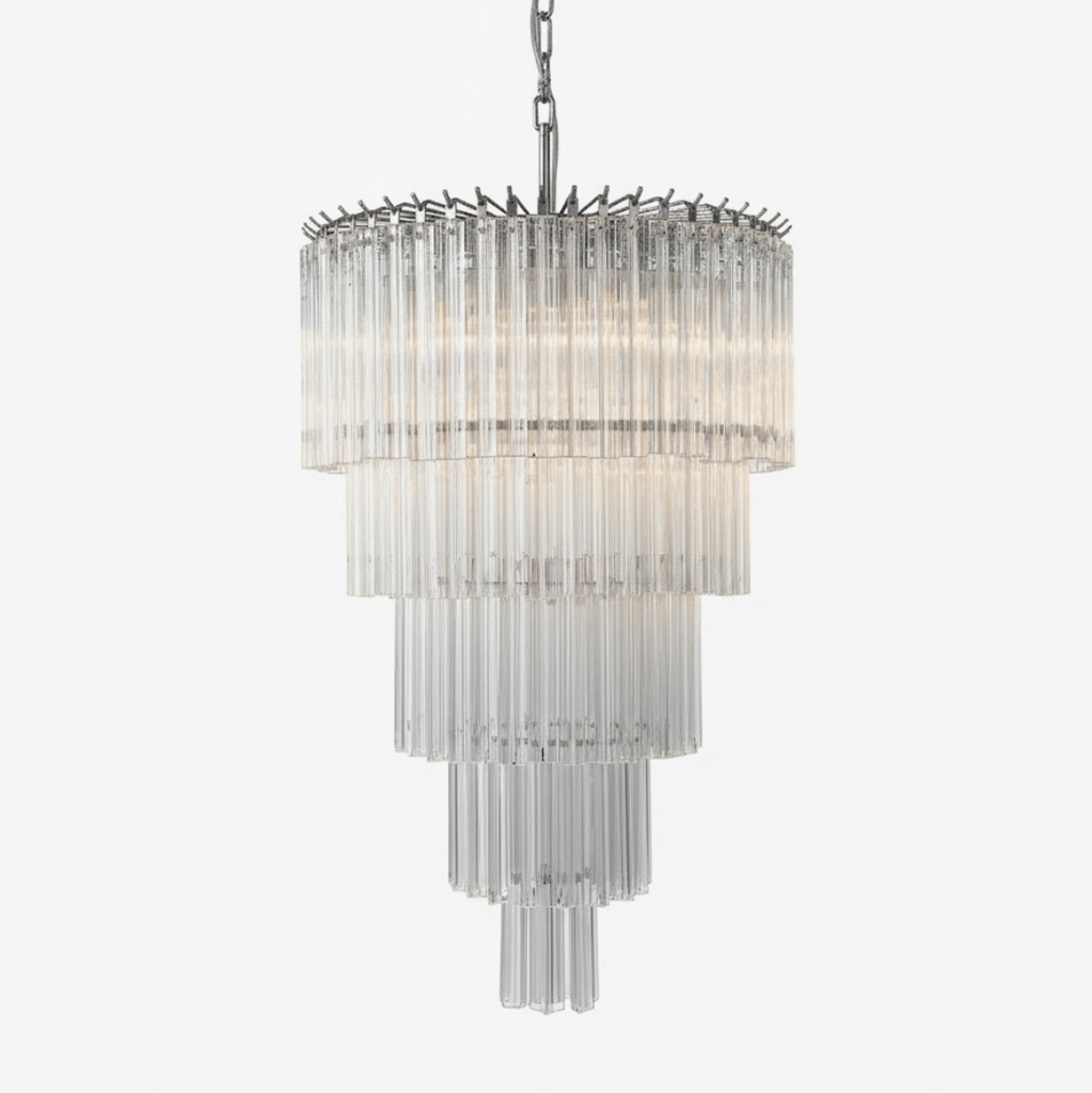 Polished Nickel Chandelier Dining Room — Chandelier | Maison Monashee