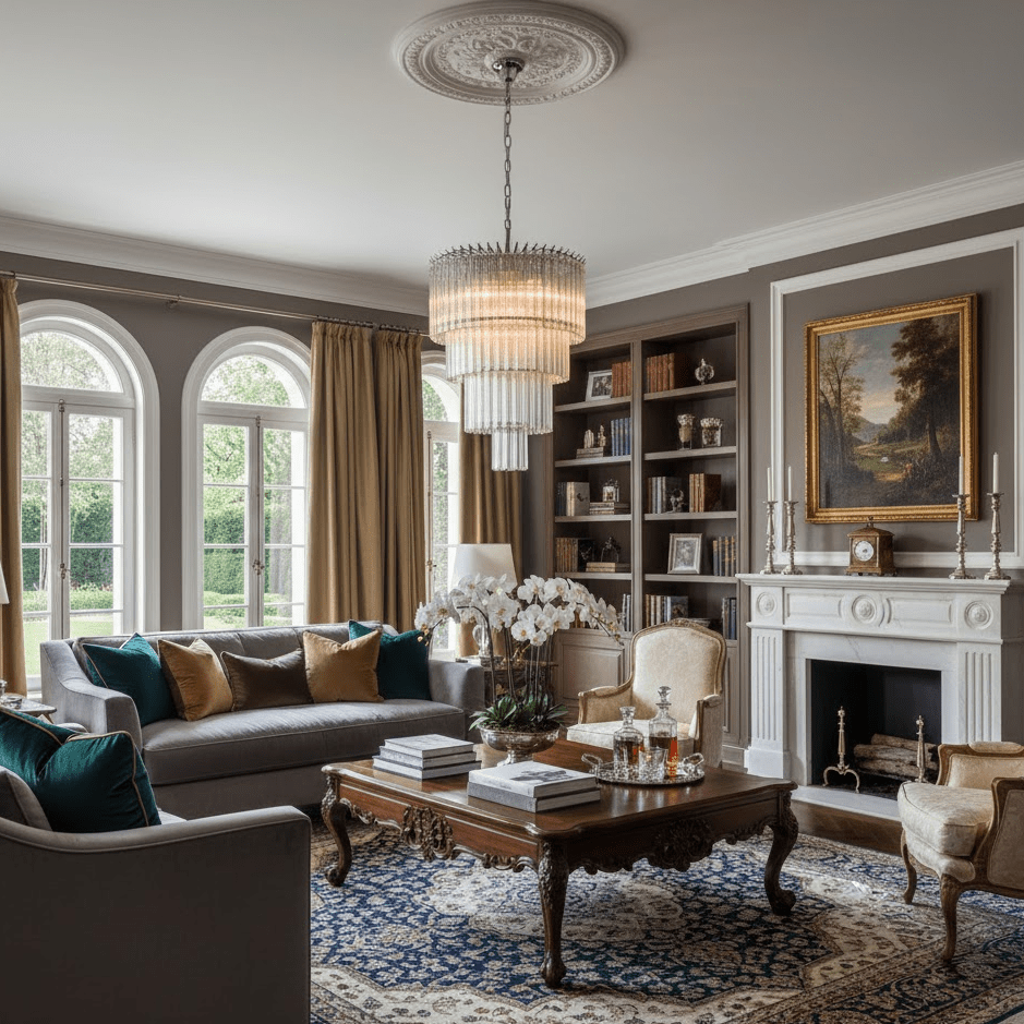 Polished Nickel Chandelier Dining Room — Chandelier | Maison Monashee — view 4