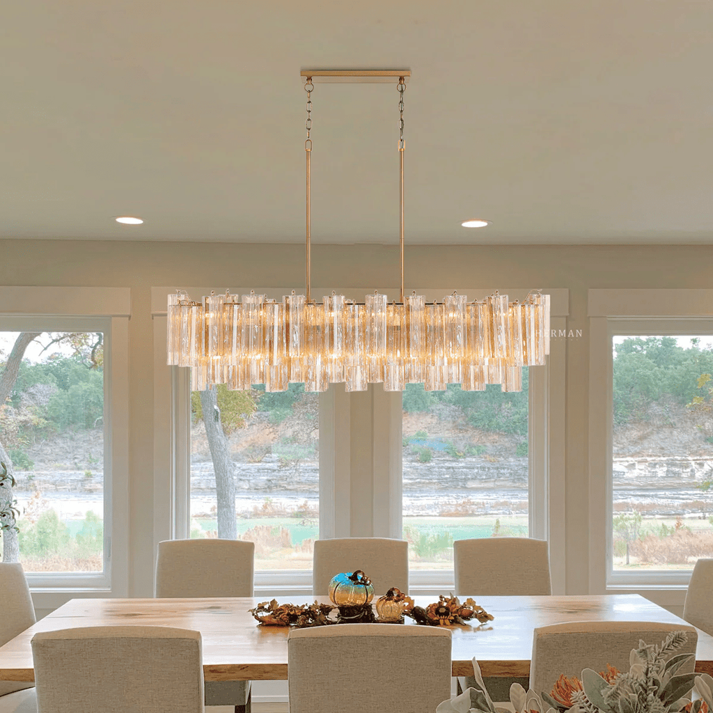 Linear Glass Chandelier — Chandelier | Maison Monashee — view 7