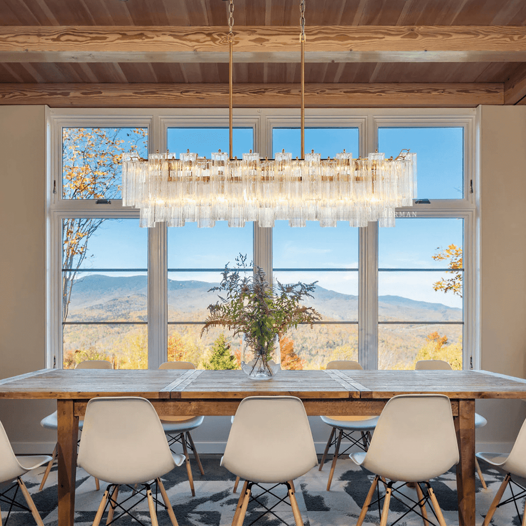 Linear Glass Chandelier — Chandelier | Maison Monashee — view 6