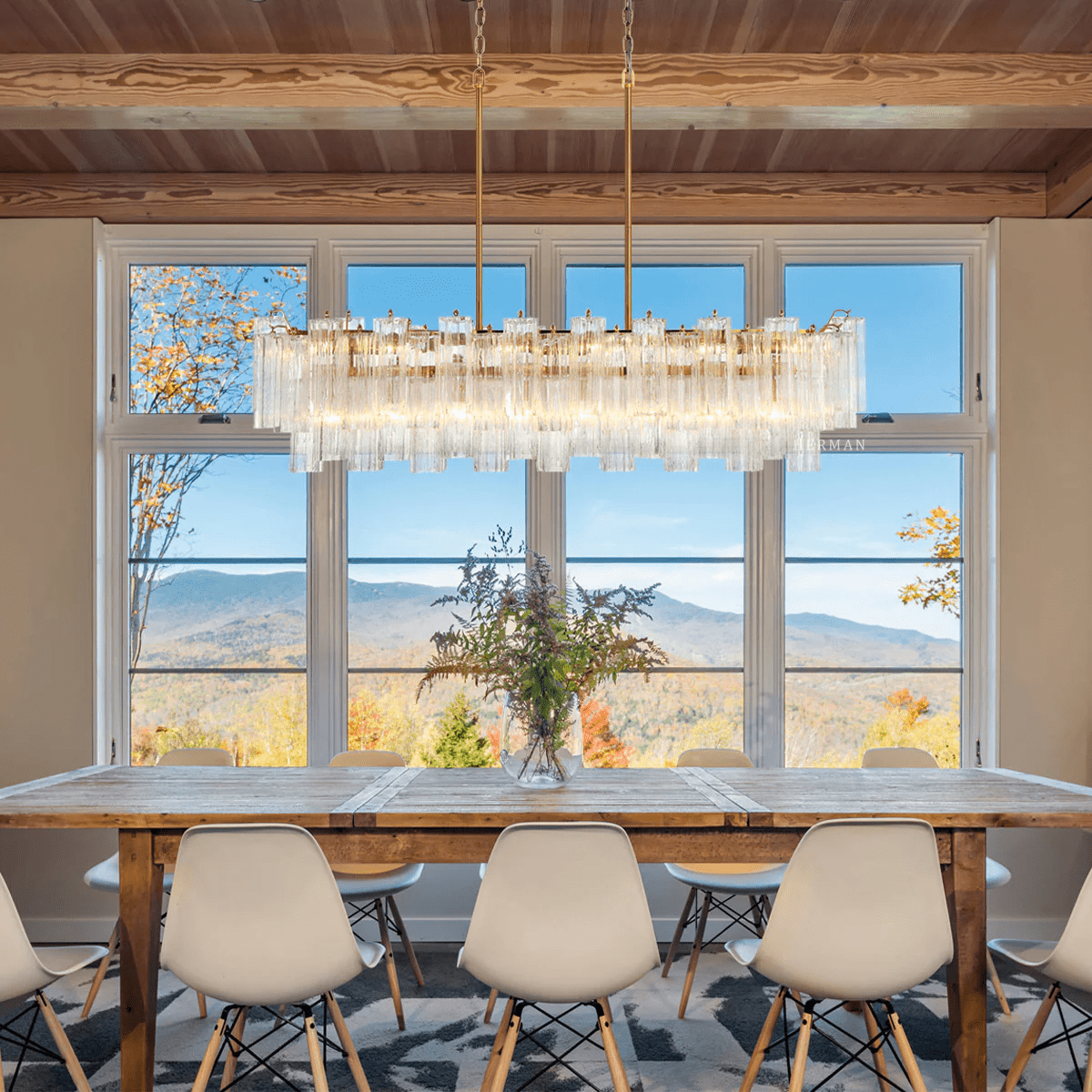 Linear Glass Chandelier — Chandelier | Maison Monashee — view 6