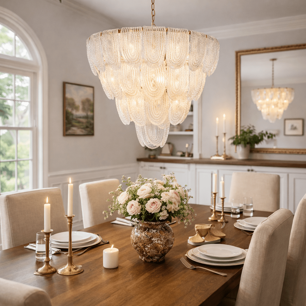 Brushed Gold Dining Room Chandelier — Chandelier | Maison Monashee — view 2