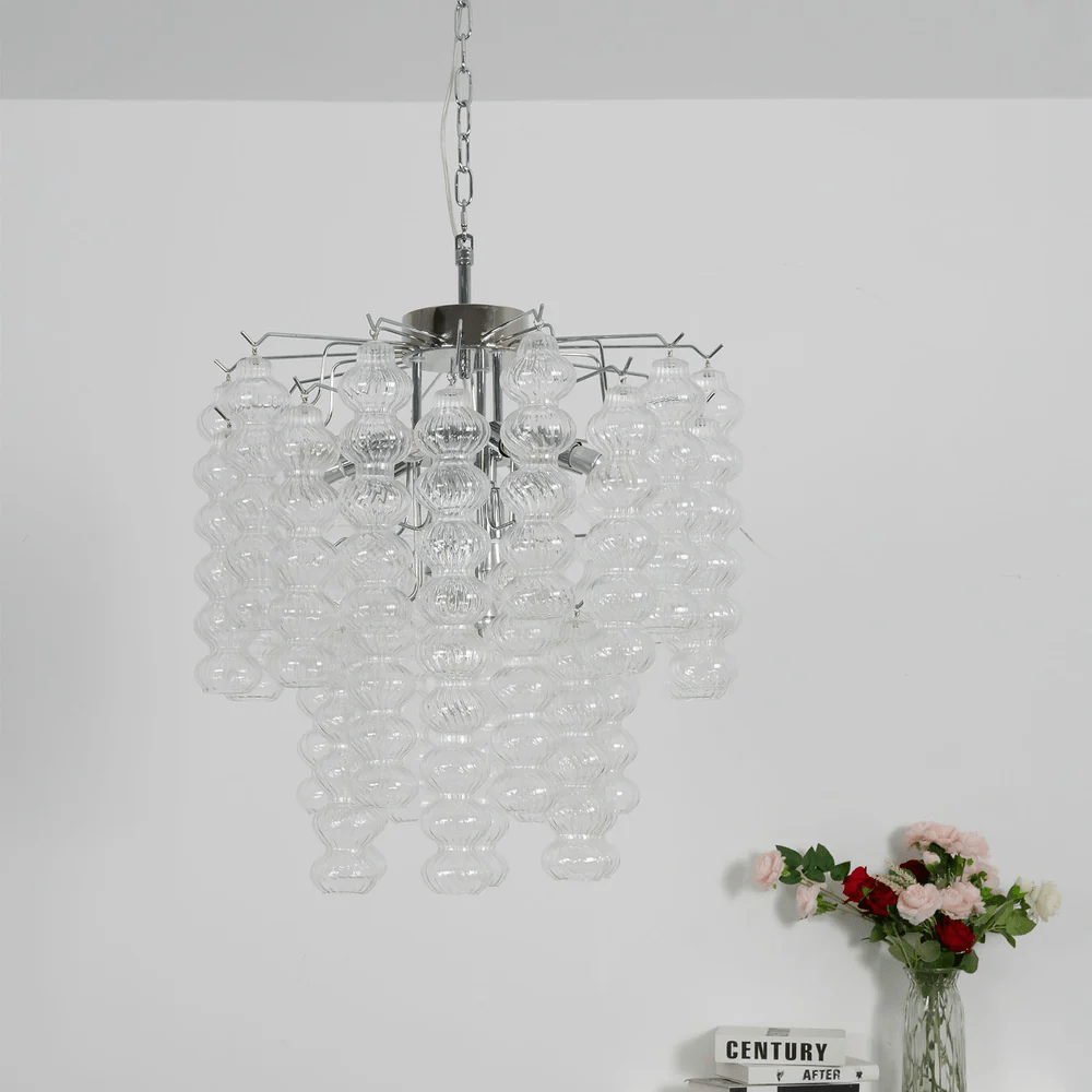 Hand Blown Glass Chandelier Modern — Chandelier | Maison Monashee — view 4