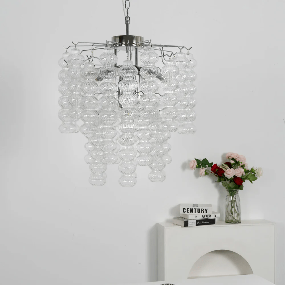 Hand Blown Glass Chandelier Modern — Chandelier | Maison Monashee — view 5
