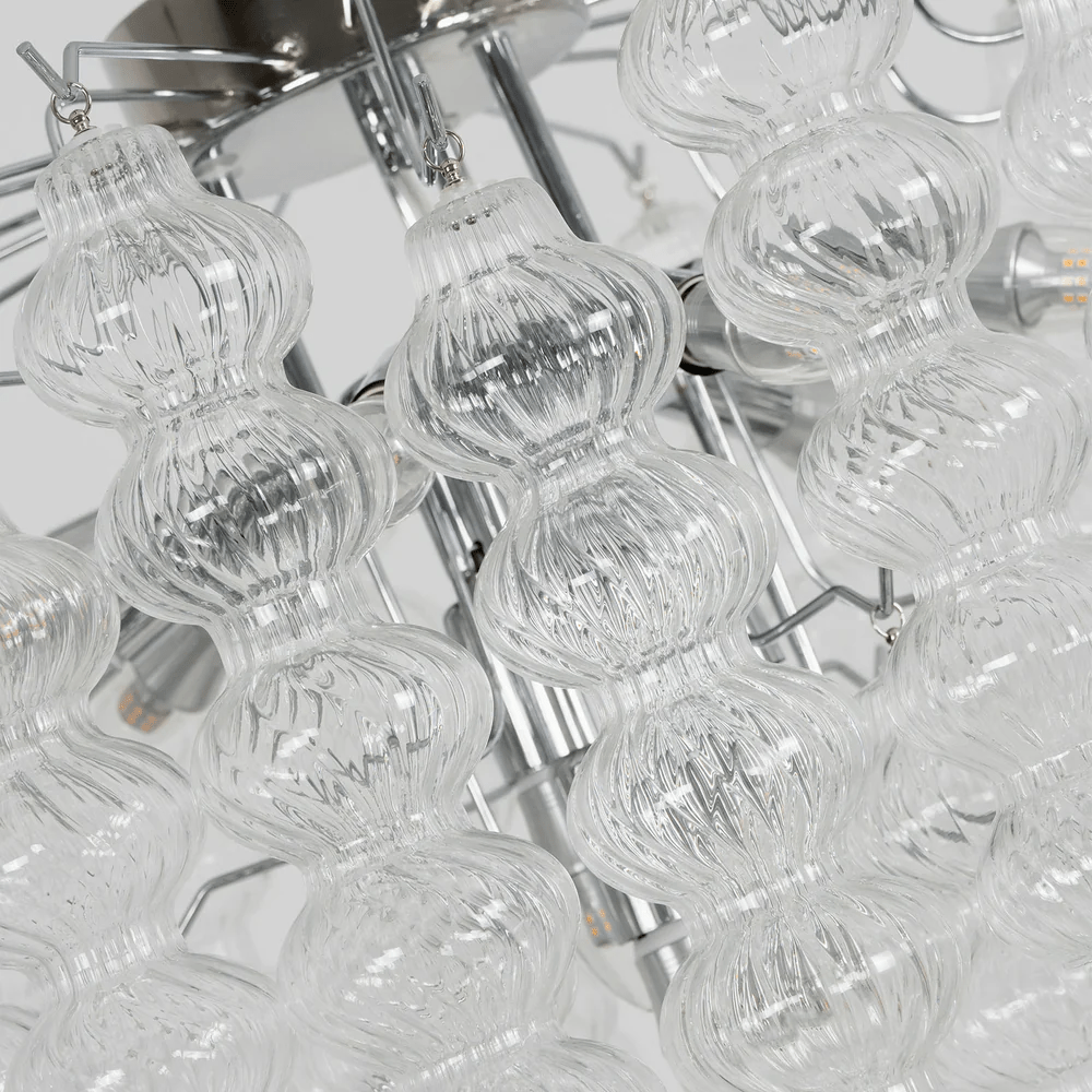 Hand Blown Glass Chandelier Modern — Chandelier | Maison Monashee — view 7