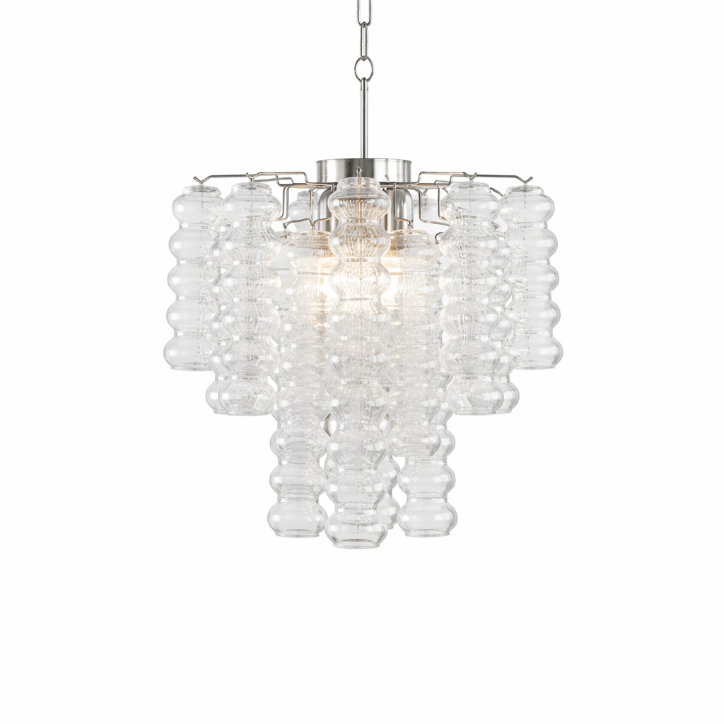 Hand Blown Glass Chandelier Modern — Chandelier | Maison Monashee — view 8