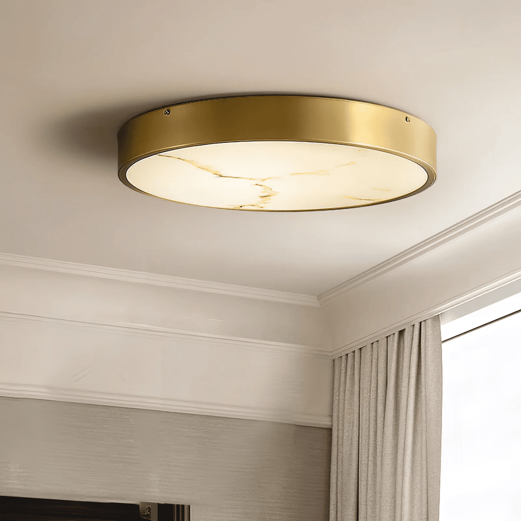 White and Gold Flush Mount — Ceiling Light | Maison Monashee — view 6