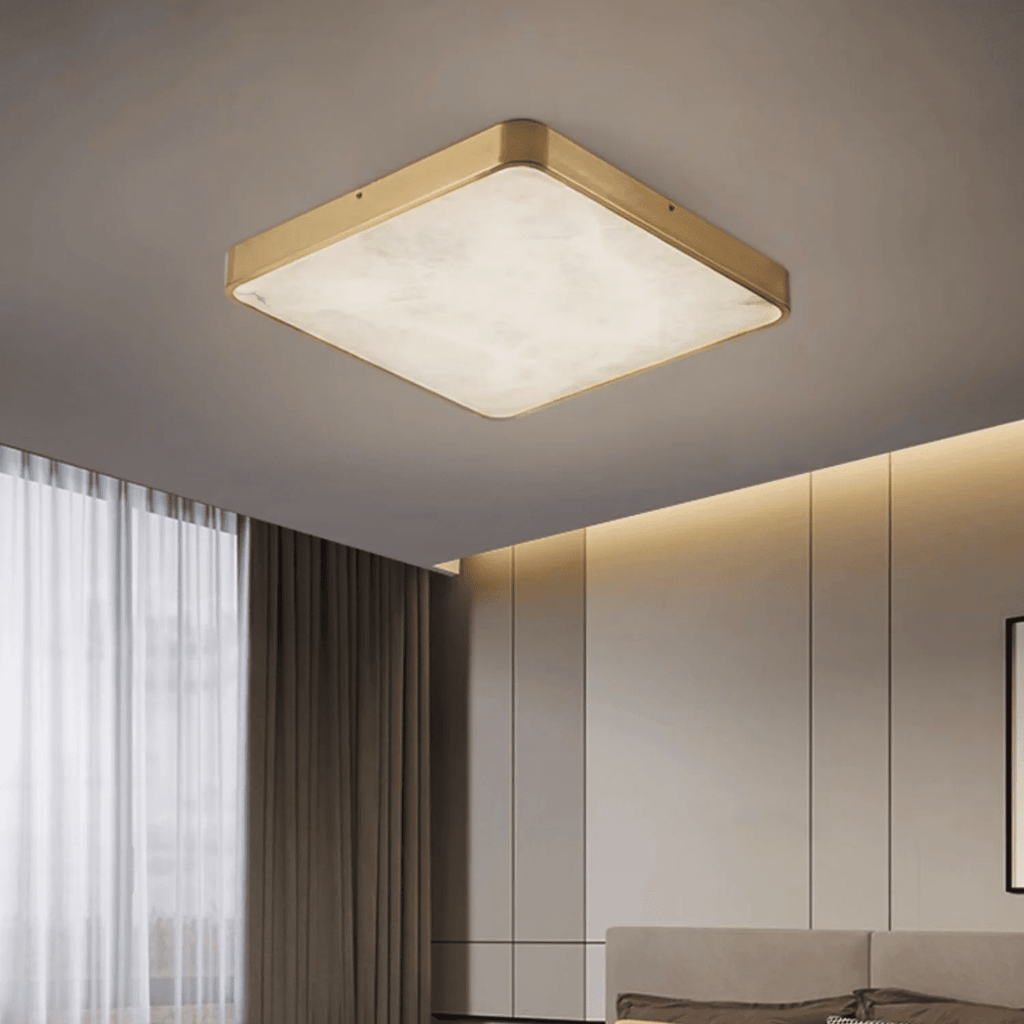 White and Gold Flush Mount — Ceiling Light | Maison Monashee — view 7