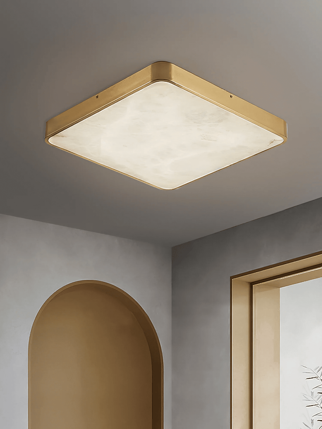 White and Gold Flush Mount — Ceiling Light | Maison Monashee — view 8