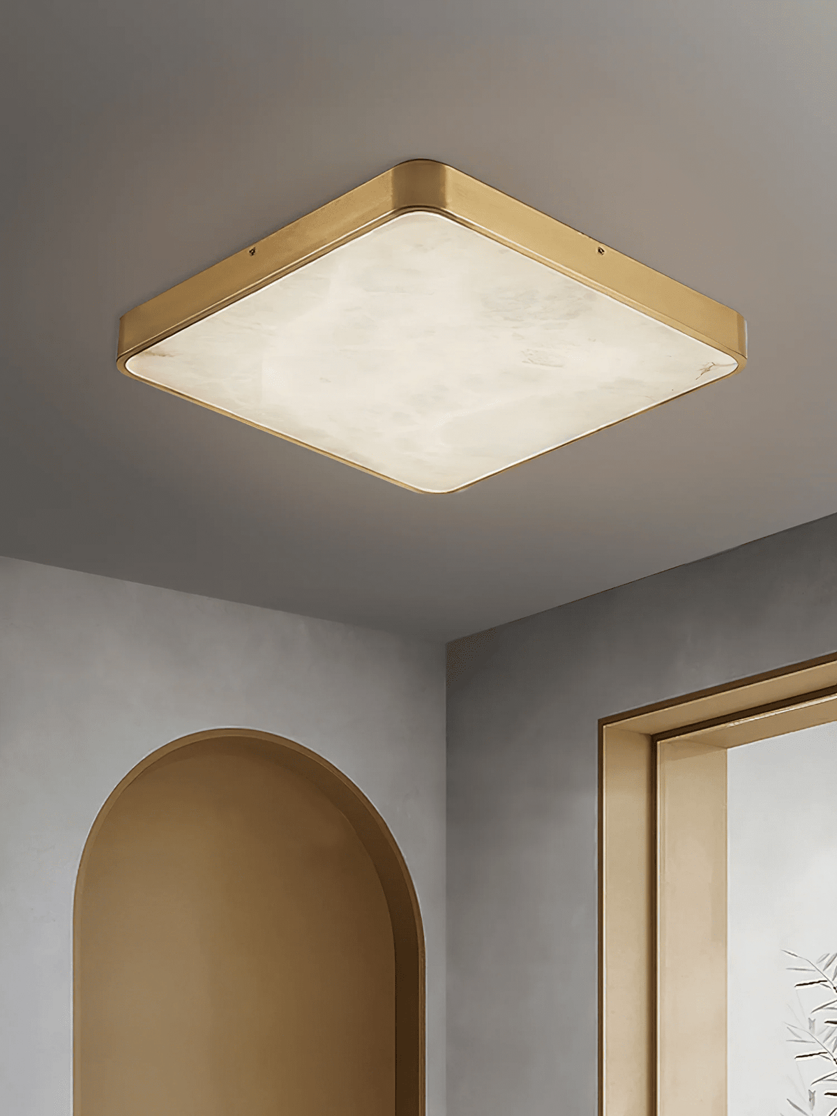 White and Gold Flush Mount — Ceiling Light | Maison Monashee — view 8