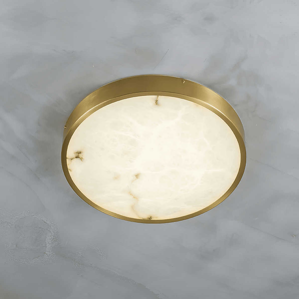 White and Gold Flush Mount — Ceiling Light | Maison Monashee — view 11
