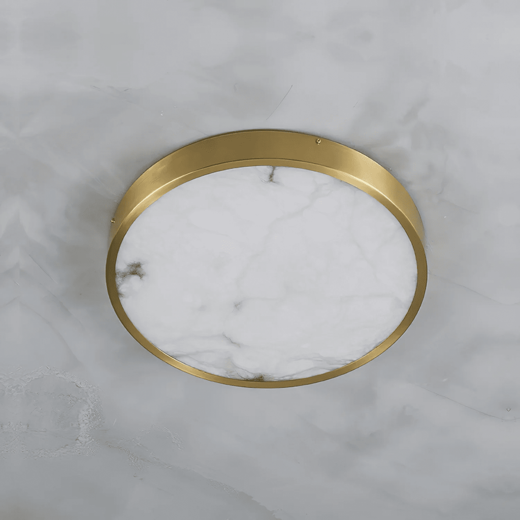 White and Gold Flush Mount — Ceiling Light | Maison Monashee — view 12
