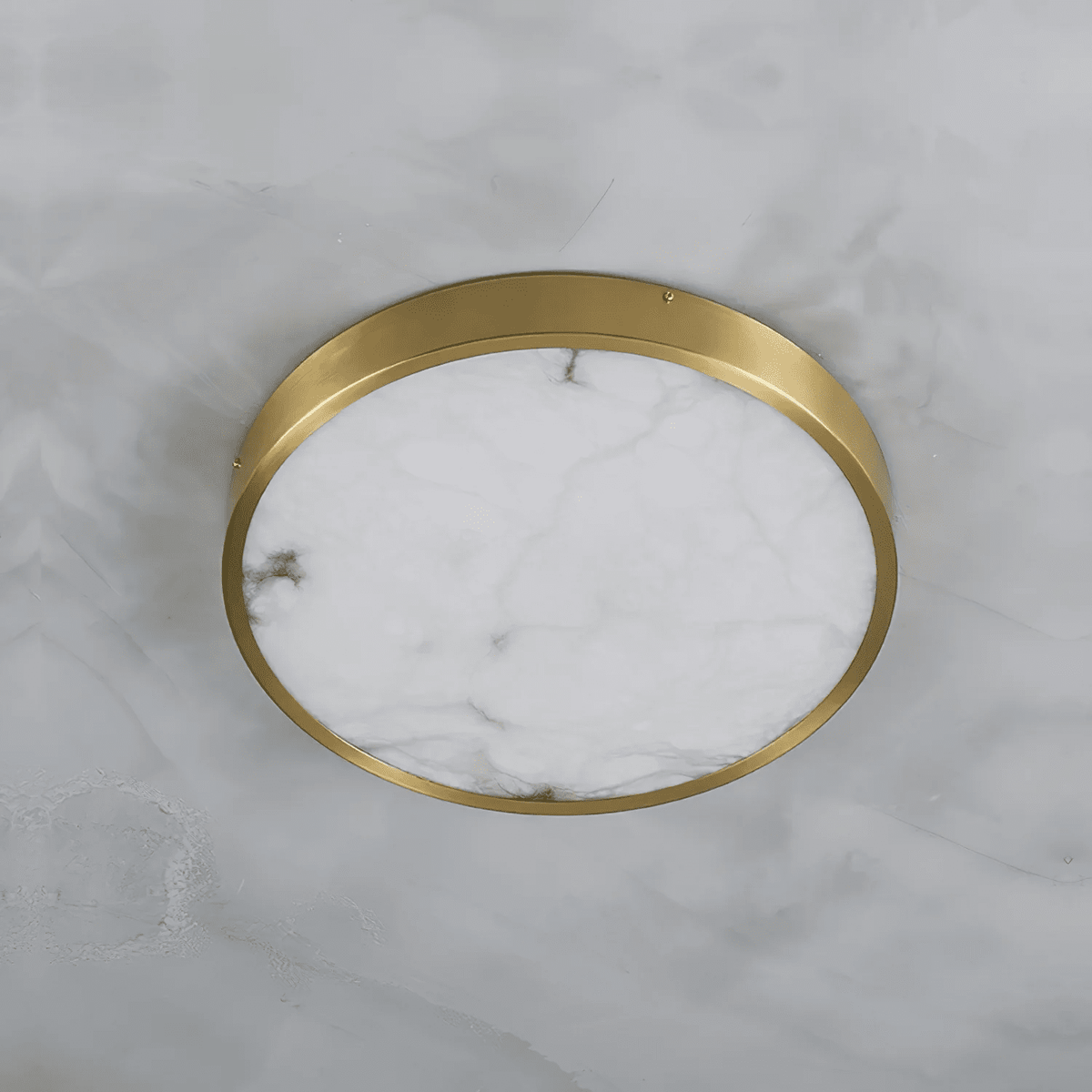 White and Gold Flush Mount — Ceiling Light | Maison Monashee — view 12
