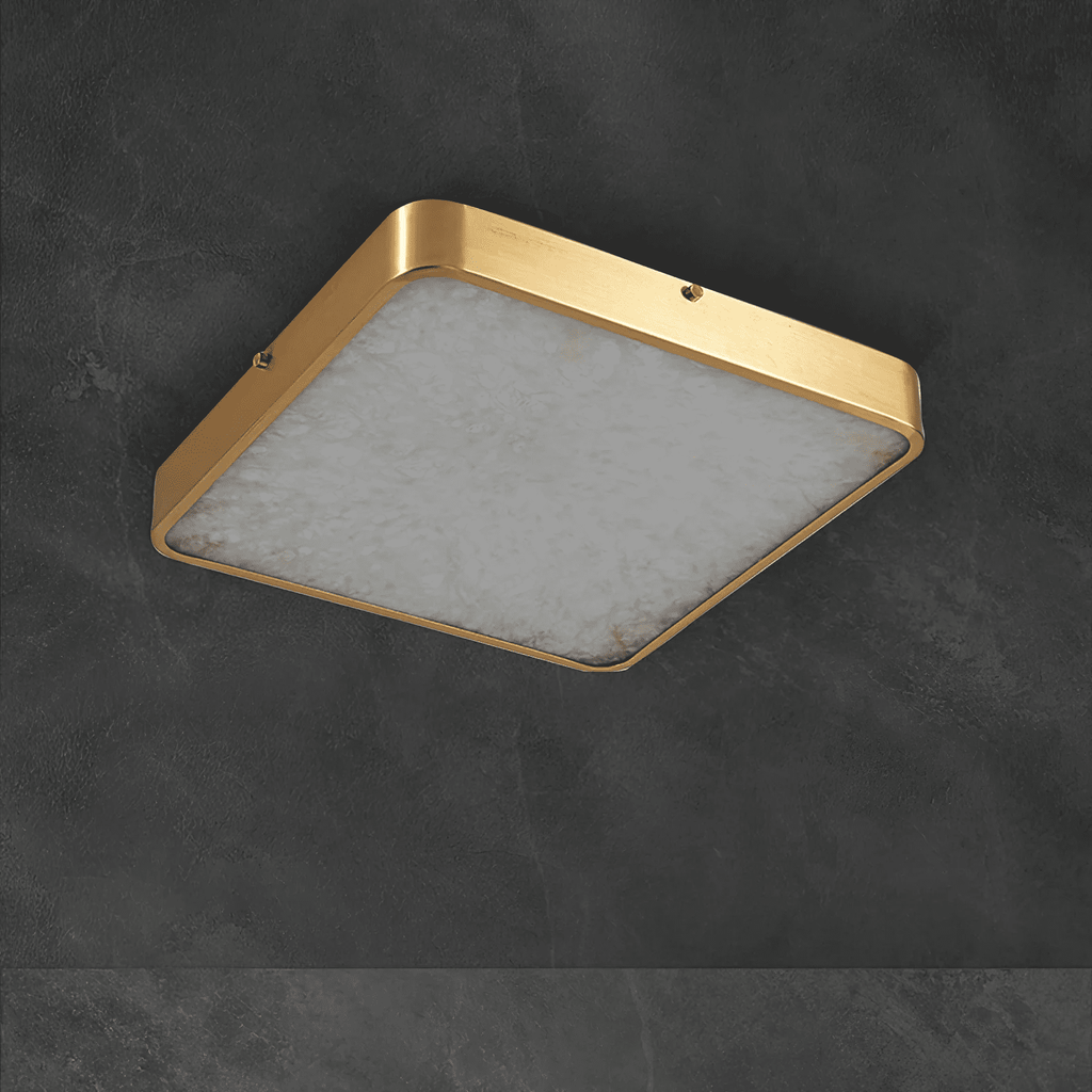 White and Gold Flush Mount — Ceiling Light | Maison Monashee — view 13