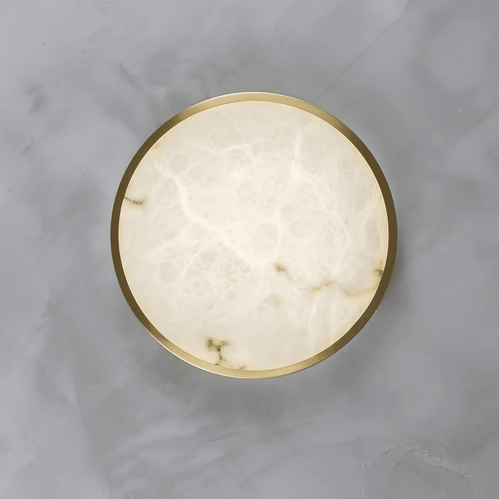 White and Gold Flush Mount — Ceiling Light | Maison Monashee — view 14