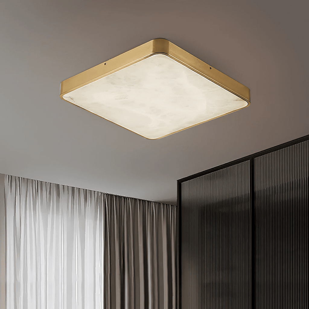 White and Gold Flush Mount — Ceiling Light | Maison Monashee — view 9