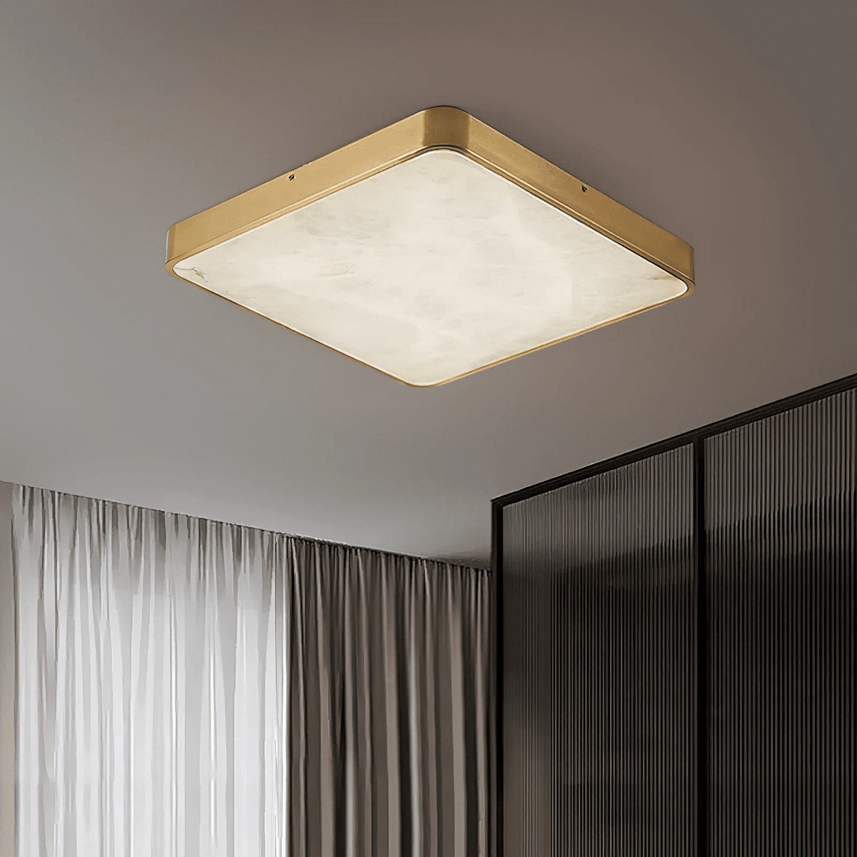 White and Gold Flush Mount — Ceiling Light | Maison Monashee — view 9