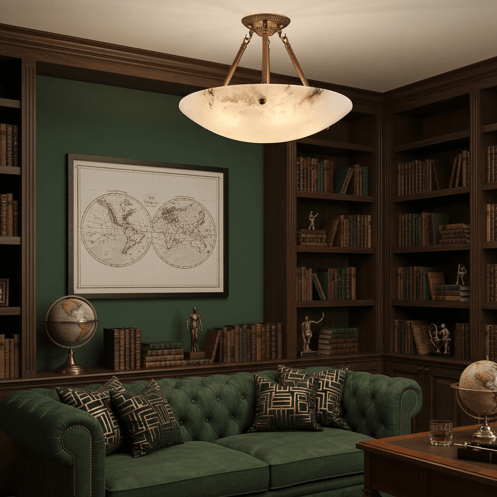Alabaster Bowl Ceiling Light — Ceiling Light | Maison Monashee — view 10