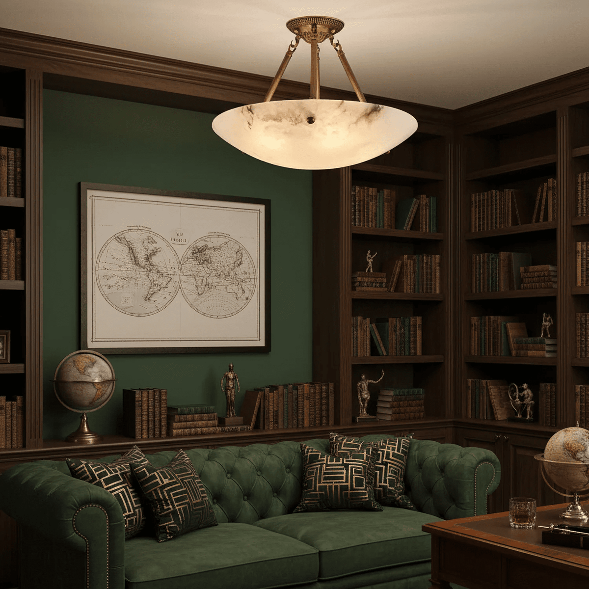 Alabaster Bowl Ceiling Light — Ceiling Light | Maison Monashee — view 10