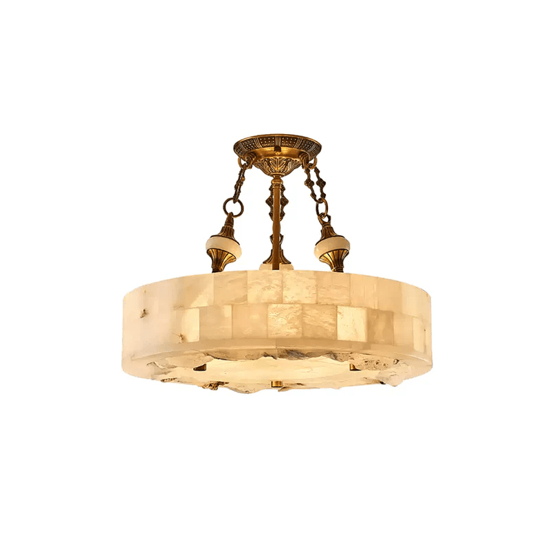 Brass and Alabaster Chandelier — Chandelier | Maison Monashee — view 15