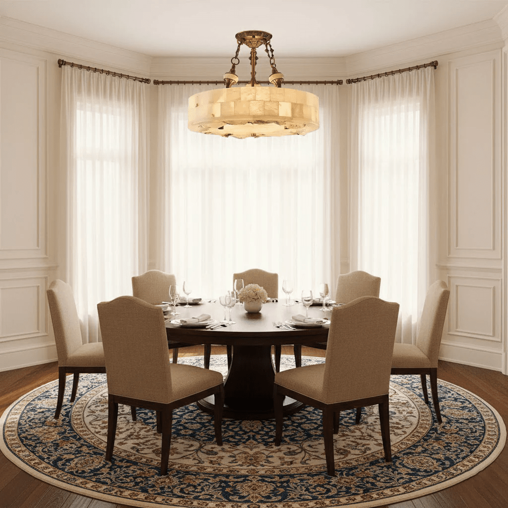 Brass and Alabaster Chandelier — Chandelier | Maison Monashee — view 5
