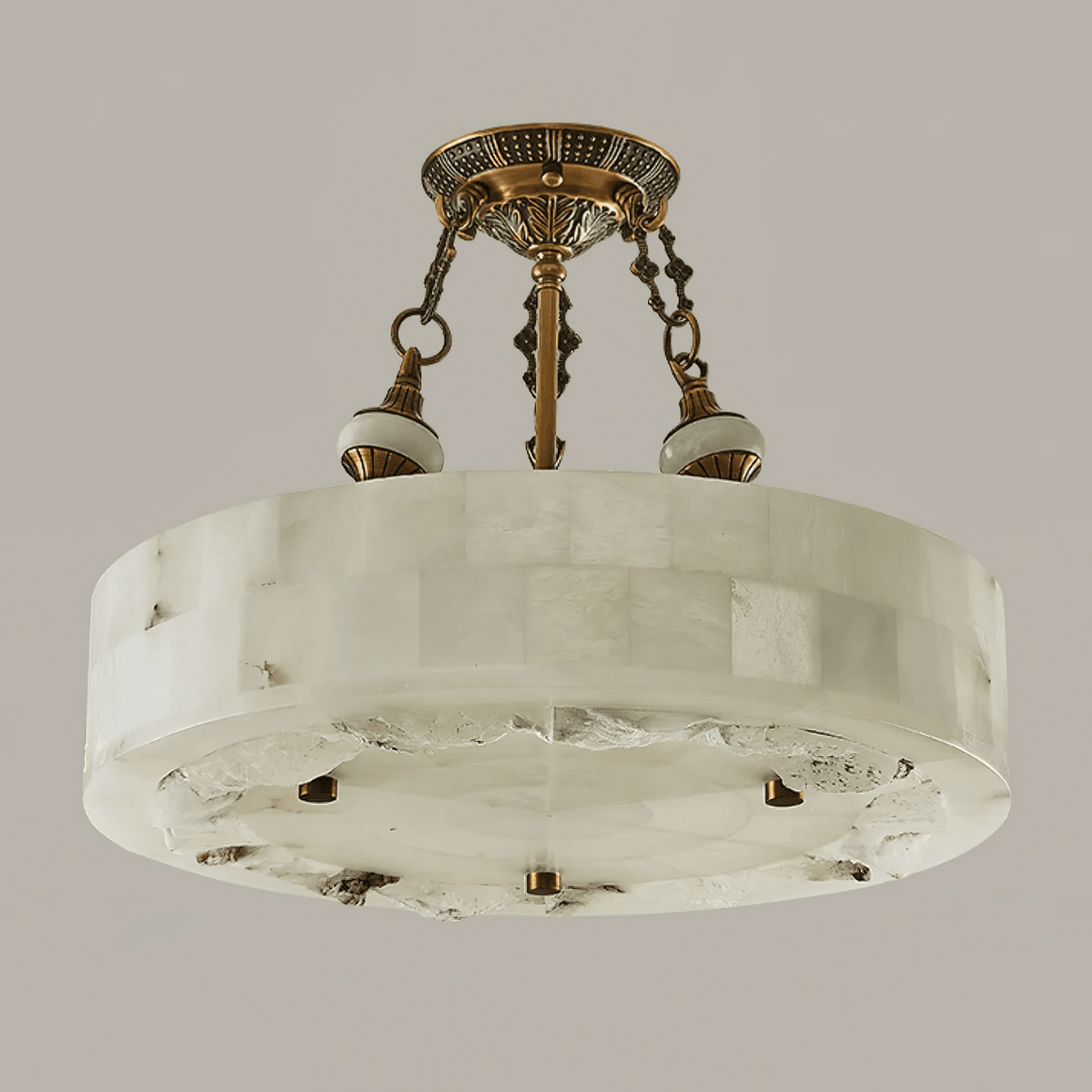 Brass and Alabaster Chandelier — Chandelier | Maison Monashee — view 10