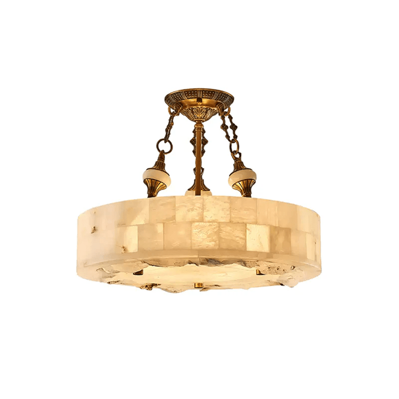 Brass and Alabaster Chandelier — Chandelier | Maison Monashee — view 11