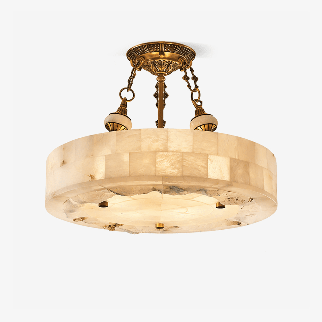 Brass and Alabaster Chandelier — Chandelier | Maison Monashee