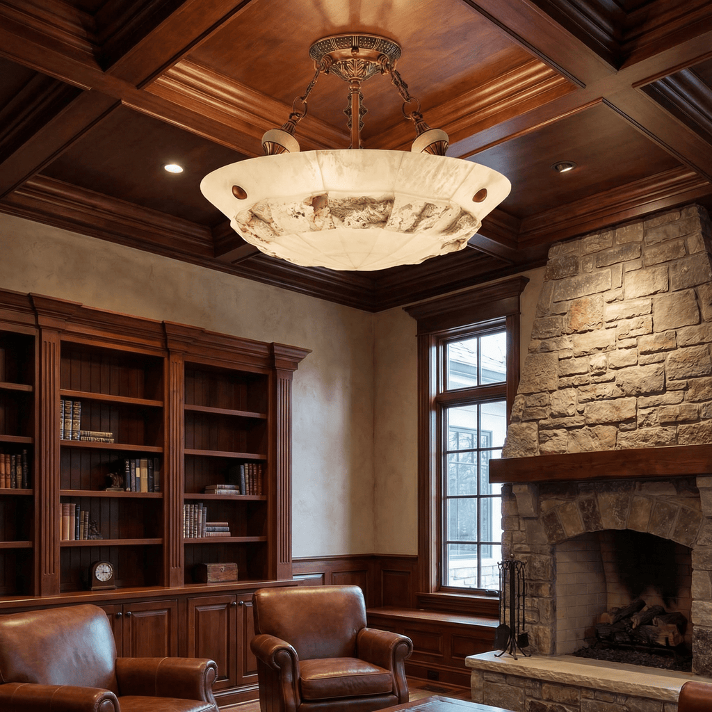 Antique Brass Ceiling Light Flush — Ceiling Light | Maison Monashee — view 17