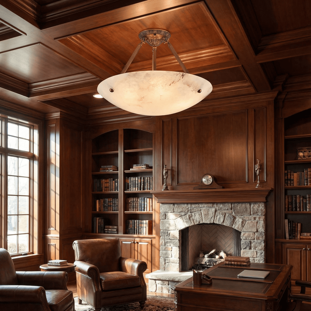 Alabaster Bowl Ceiling Light — Ceiling Light | Maison Monashee — view 4