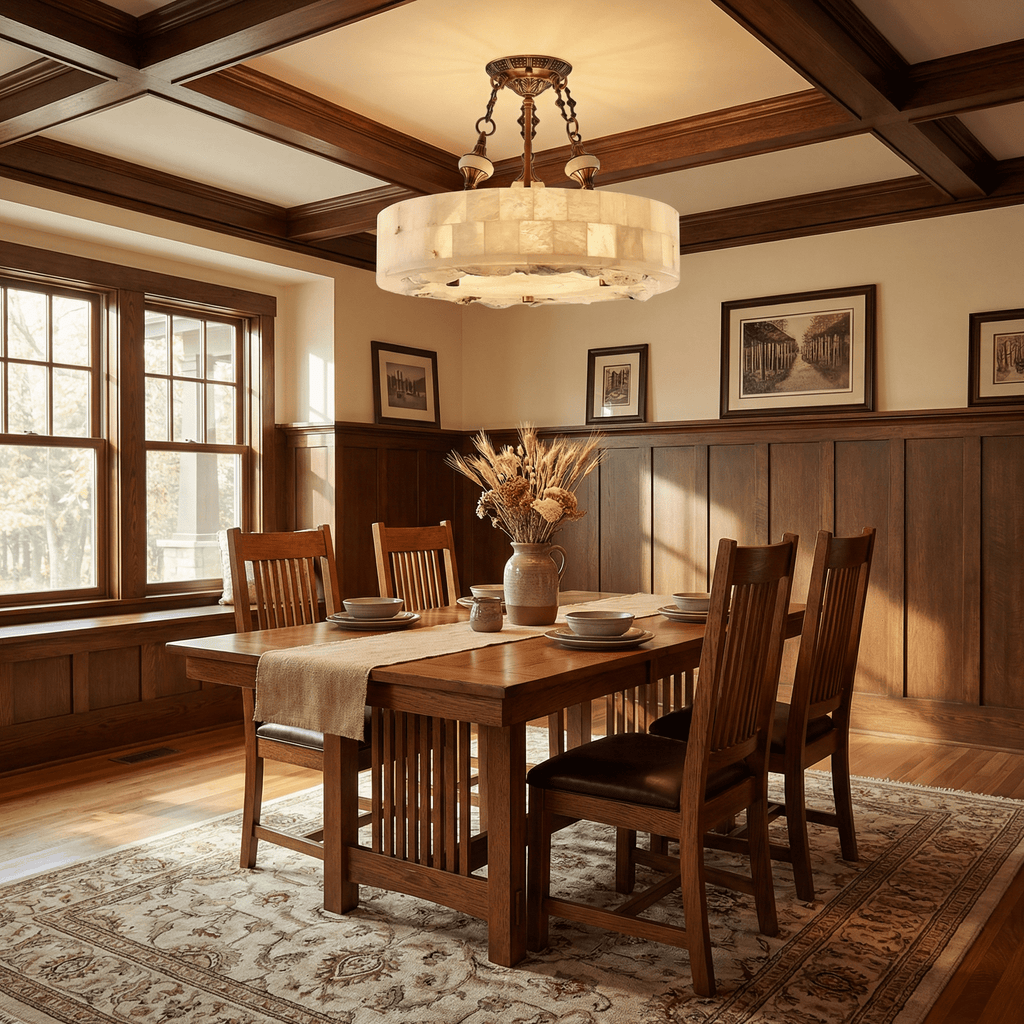 Brass and Alabaster Chandelier — Chandelier | Maison Monashee — view 2