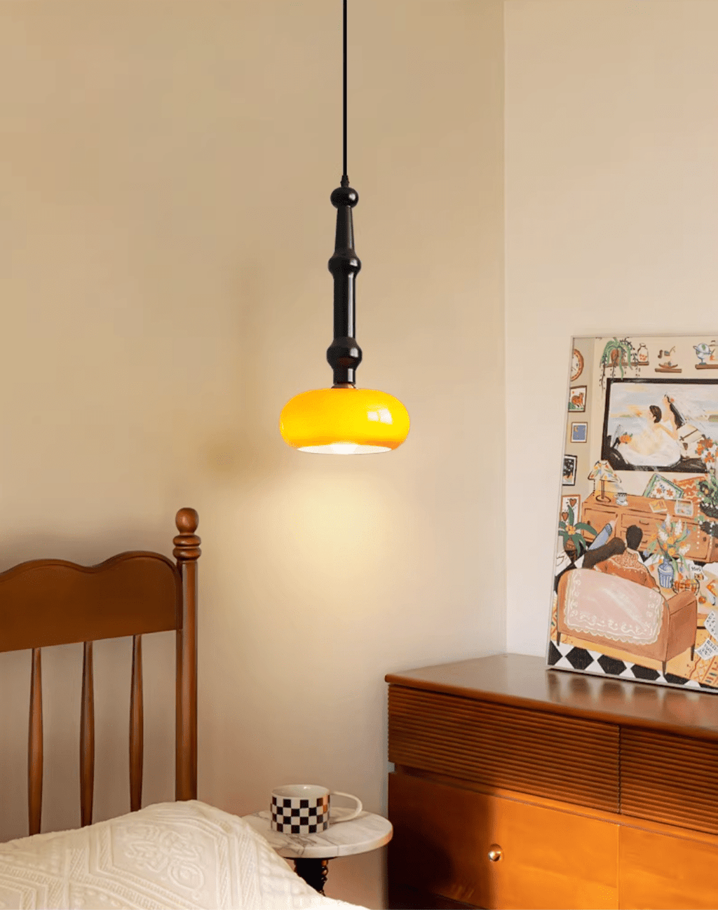 Dark Wood Pendant Light — Pendant Light | Maison Monashee — view 2