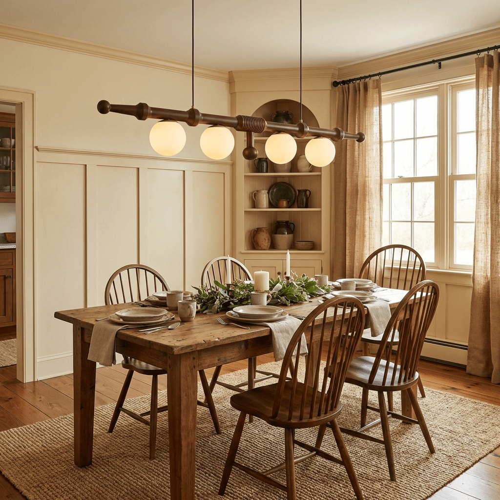 Wood Linear Chandelier — Chandelier | Maison Monashee — view 10