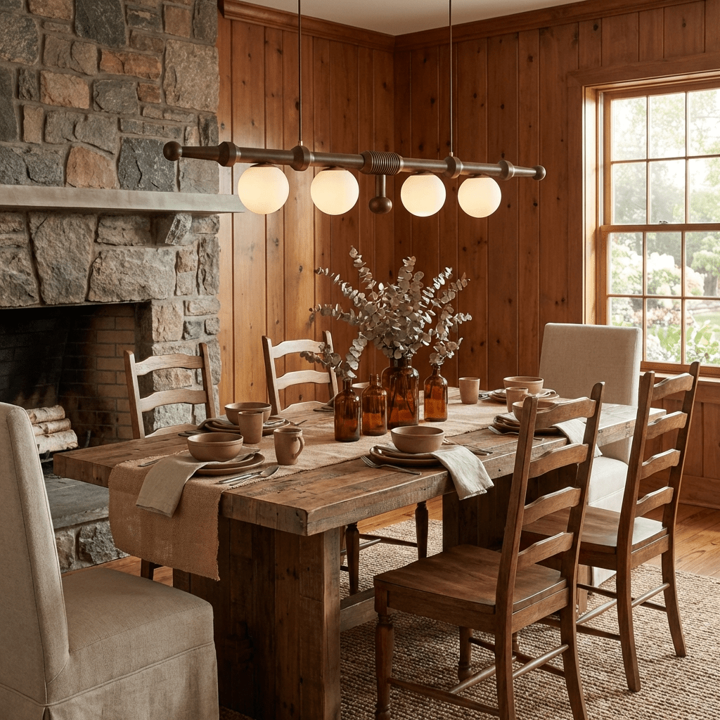 Wood Linear Chandelier — Chandelier | Maison Monashee — view 5